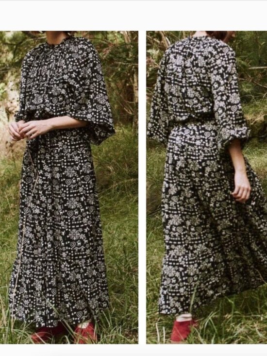 THE GREAT. Dresses & Skirts - The Great. The Joy Maxi Dress Black Folk Print size 1 /‎ Small Cottagecore Fairy